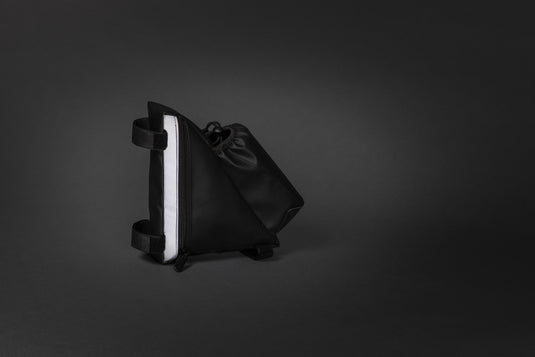 PU high visibility bike frame bag with bottle holder - Custom Wood Designs