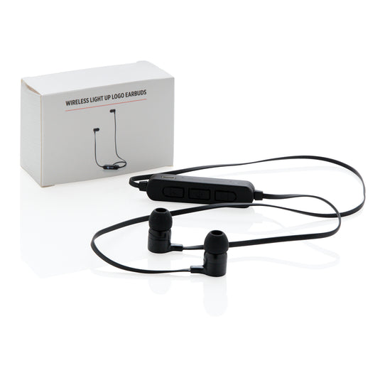 Light up logo wireless earbuds - Custom Wood Designs