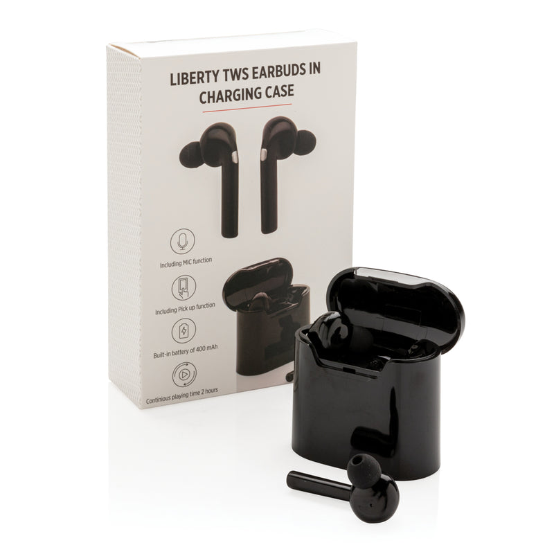 Load image into Gallery viewer, Liberty wireless earbuds in charging case - Custom Wood Designs
