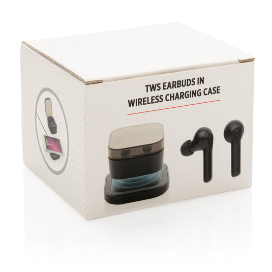 XD Collection TWS wireless earbuds with charging case, compact and sleek, designed for seamless wireless audio experience.