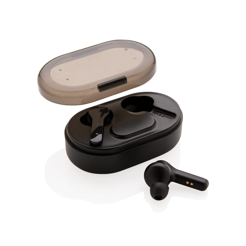 Load image into Gallery viewer, Light up logo TWS earbuds in charging case - Custom Wood Designs
