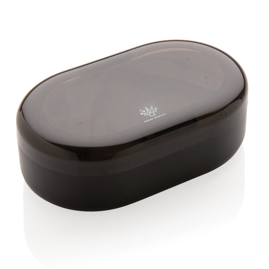 Light up logo TWS earbuds in charging case - Custom Wood Designs