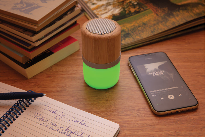 Load image into Gallery viewer, Bamboo colour changing 3W speaker light - Custom Wood Designs
