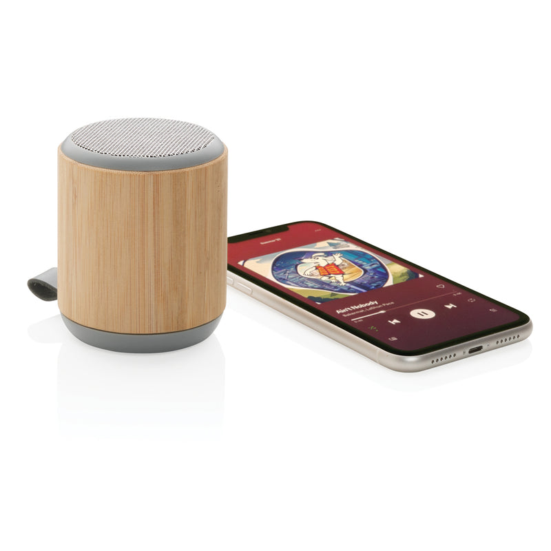 Load image into Gallery viewer, Bamboo and fabric 3W wireless speaker - Custom Wood Designs
