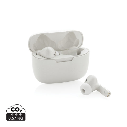 XD Collection RCS recycled plastic Liberty Pro wireless earbuds for high-quality audio, shown in black with charging case.