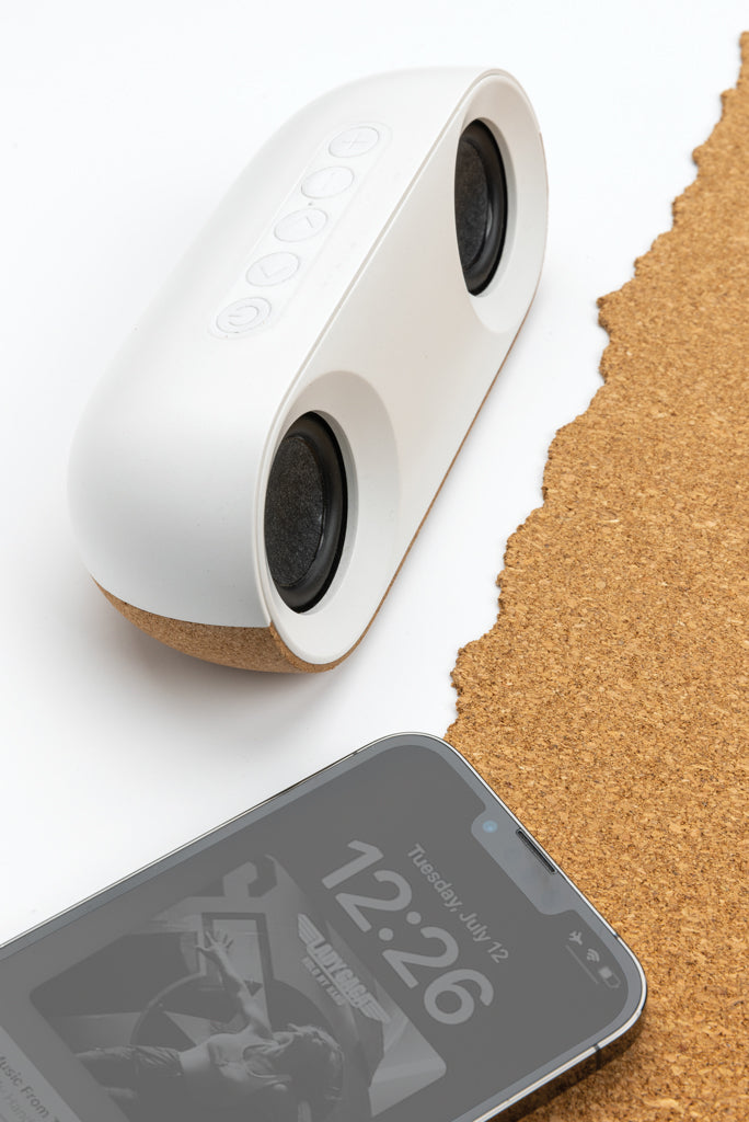 Load image into Gallery viewer, Oregon RCS recycled plastic and cork 10W speaker - Custom Wood Designs

