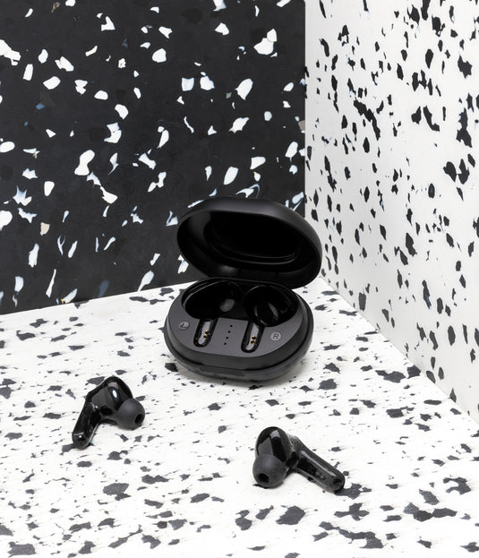 RCS standard recycled plastic TWS earbuds - Custom Wood Designs