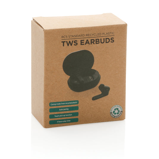 RCS standard recycled plastic TWS earbuds - Custom Wood Designs