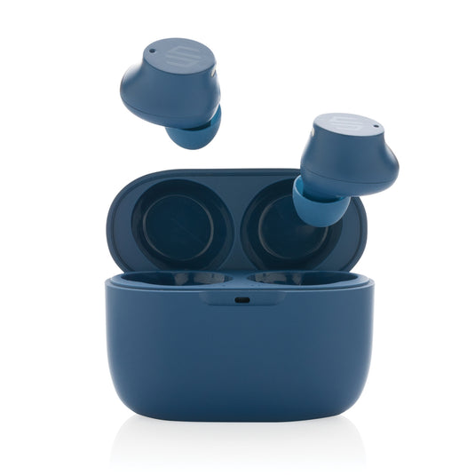 Urban Vitamin Napa earbuds, sleek black audio headphones with in-ear design and cord, shown on a plain background.