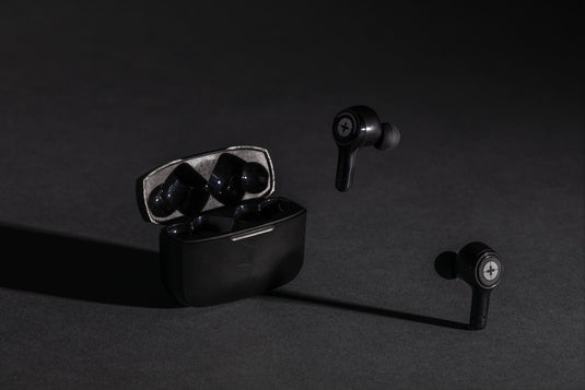 RCS recycled plastic Swiss Peak ANC TWS earbuds - Custom Wood Designs