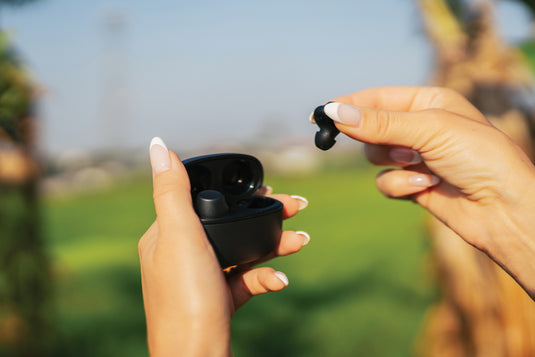 Terra RCS recycled aluminium wireless earbuds - Custom Wood Designs