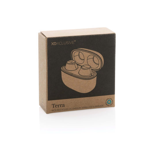 Terra RCS recycled aluminium wireless earbuds - Custom Wood Designs