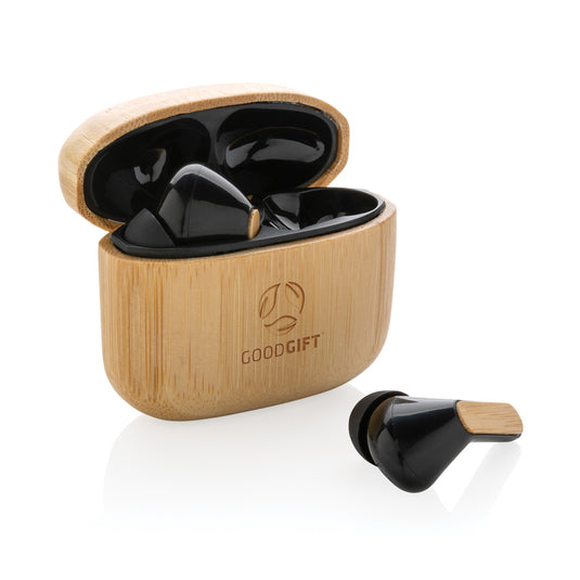 Bamboo TWS earbuds with RCS recycled plastic - Custom Wood Designs