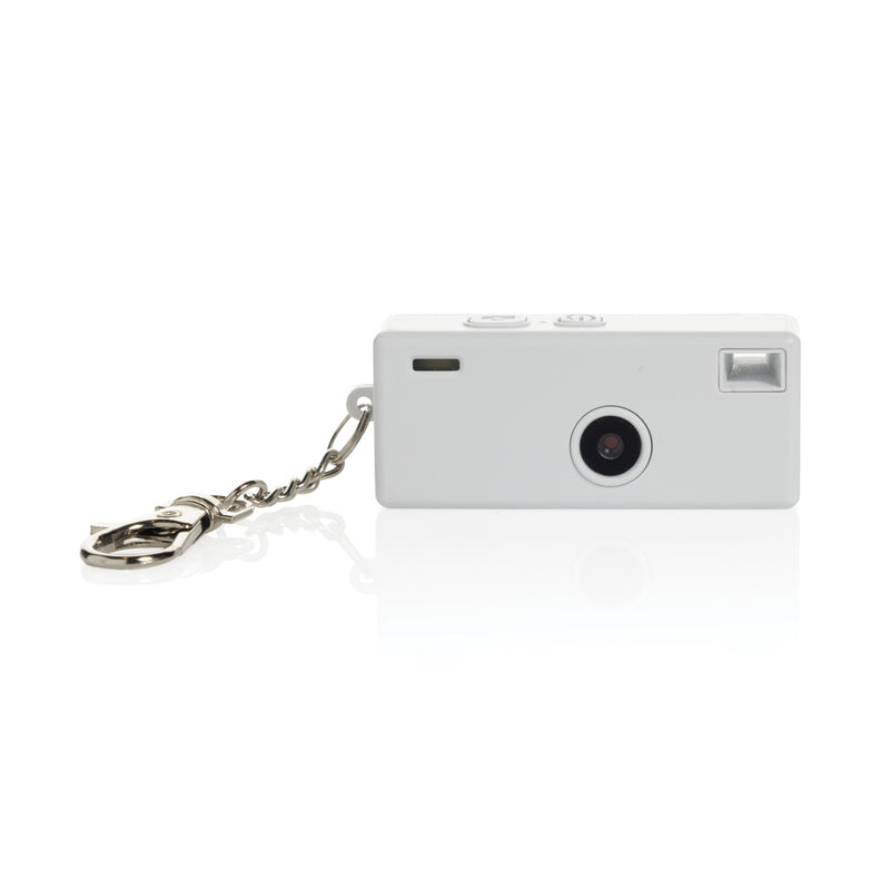 Load image into Gallery viewer, XD Xclusive Cliq it RCS recycled keychain camera attached to a phone, showcasing eco-friendly phone and tablet accessory.
