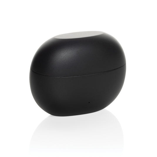 Prolink XD Collection recycled plastic hybrid ANC/ENC earbud with in-ear design and sleek black finish, showing close-up of the audio device.