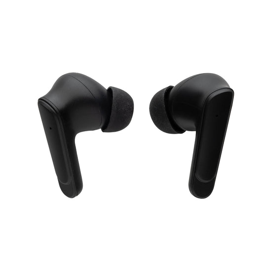 Prolink XD Collection RCS recycled plastic hybrid ANC/ENC earbud with sleek black design and in-ear fit for immersive audio.