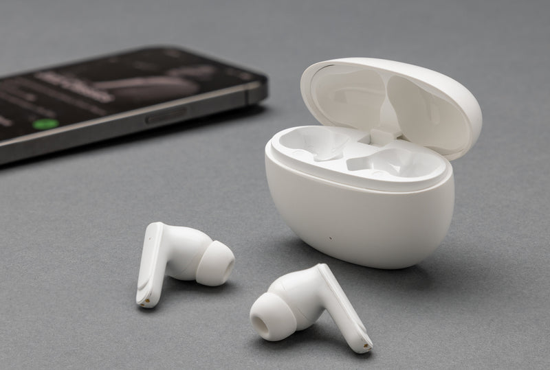 Load image into Gallery viewer, Prolink XD Collection RCS recycled plastic hybrid ANC/ENC earbud with in-ear design and black finish.
