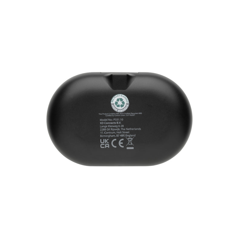 Load image into Gallery viewer, Fitsound RCS recycled plastic open ear TWS earbuds by XD Collection, wireless audio earbuds with open-ear design and eco-friendly materials.

