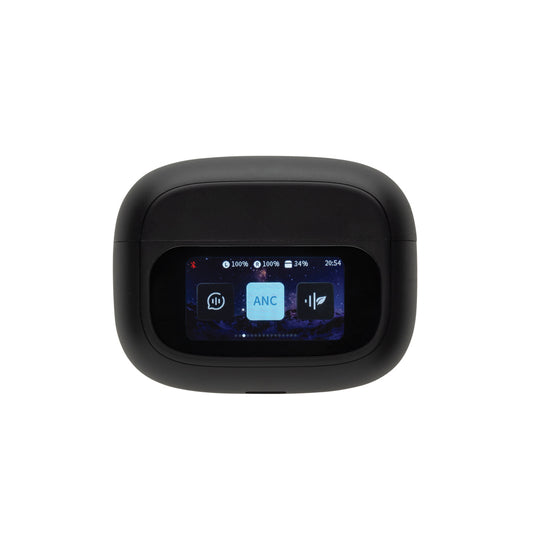 Airtune RCS recycled plastic ANC earbuds with touch screen - Custom Wood Designs