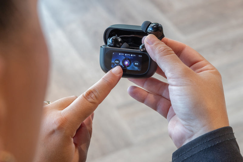 Load image into Gallery viewer, Airtune RCS recycled plastic ANC earbuds with touch screen - Custom Wood Designs
