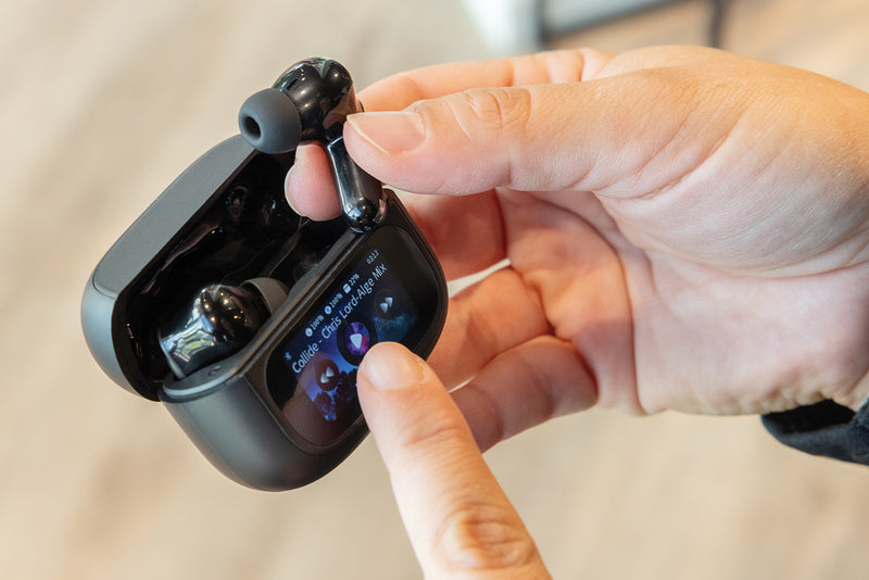 Load image into Gallery viewer, Airtune RCS recycled plastic ANC earbuds with touch screen - Custom Wood Designs

