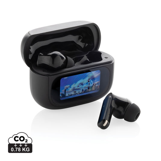 Airtune RCS recycled plastic ANC earbuds with touch screen - Custom Wood Designs