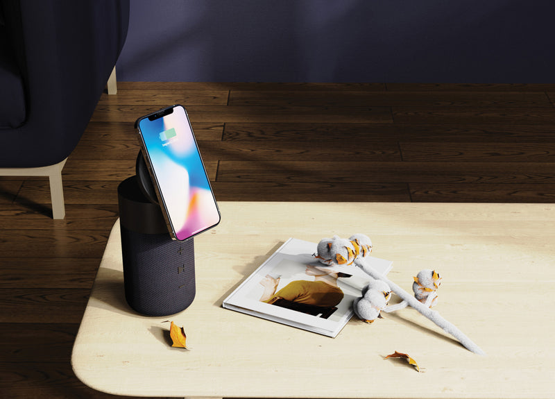 Load image into Gallery viewer, Urban Vitamin Anaheim RCS recycled 10W speaker 15W charger - Custom Wood Designs
