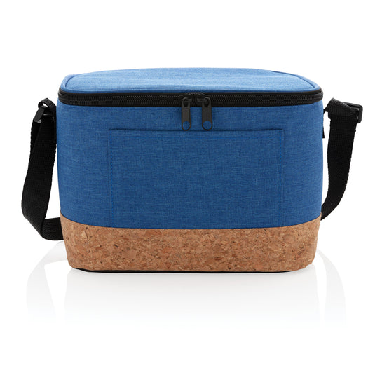 Two-tone outdoor cooler bag with cork detail from XD Collection, featuring insulated interior and stylish design.
