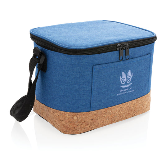 Two-tone outdoor cooler bag with cork detail from XD Collection, featuring a stylish and functional design for picnics and outdoor use.