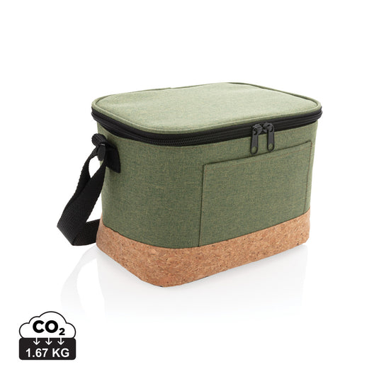 Two-tone outdoor cooler bag with cork detail from XD Collection, featuring insulated design and stylish two-tone fabric.