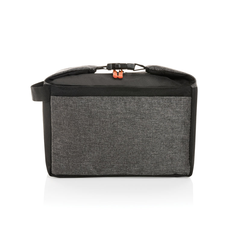 Load image into Gallery viewer, Two-tone outdoor cooler bag by XD Collection, insulated for keeping drinks and snacks cold, with a sturdy handle and zip closure.
