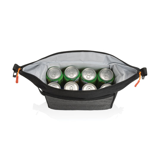 Two-tone outdoor cooler bag by XD Collection with insulated interior, ideal for picnics and outdoor adventures.