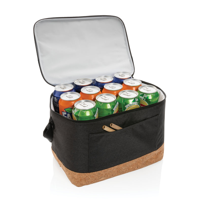 Load image into Gallery viewer, Impact AWARE™ XL RPET two-tone cooler bag with cork detail by XD Collection, outdoor insulated bag with stylish design.
