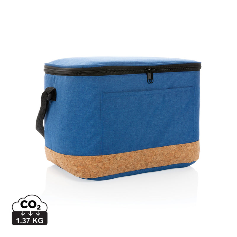 Load image into Gallery viewer, Impact AWARE™ XL RPET two-tone cooler bag with cork detail by XD Collection for outdoor use, showing its spacious design and stylish accents.

