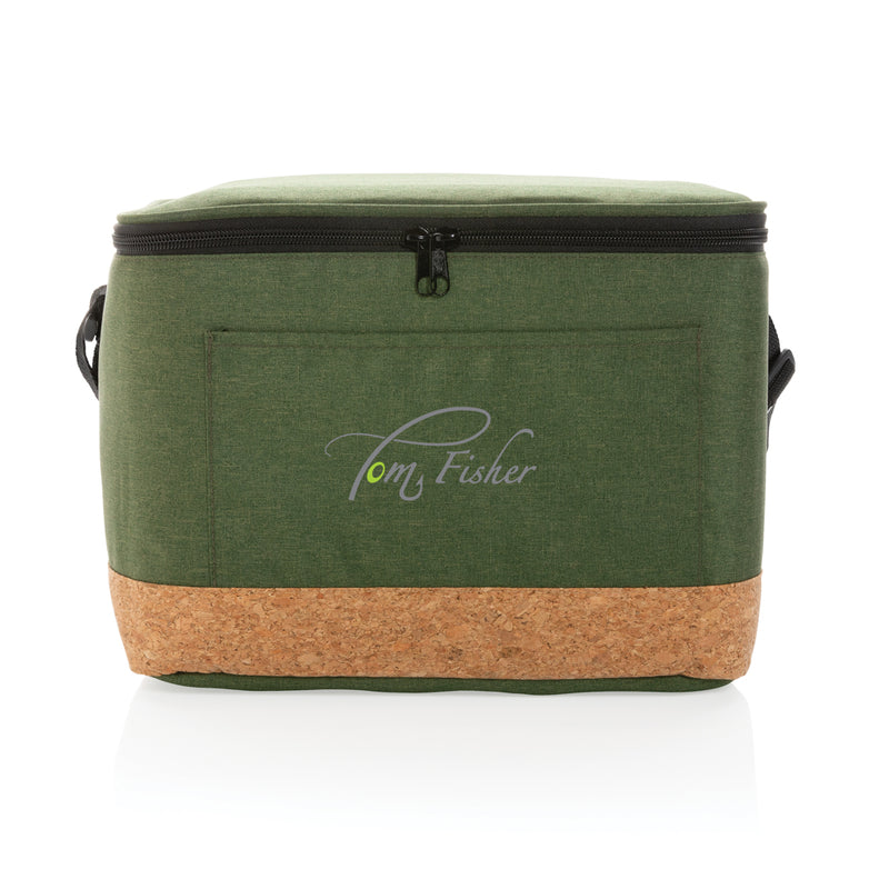 Load image into Gallery viewer, Impact AWARE™ XL RPET two-tone cooler bag with cork detail from XD Collection, outdoor cooler with stylish design and eco-friendly materials.
