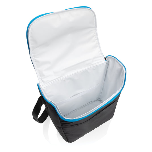 Explorer medium outdoor cooler bag by XD Collection, showing insulated exterior with adjustable shoulder strap and front pocket.