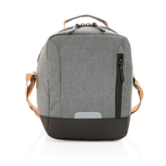 Outdoor impact AWARE™ cooler bag by XD Collection, urban style, durable fabric, zipped main compartment, and carrying handle.