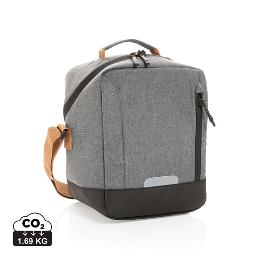 Impact AWARE™ Urban outdoor cooler bag by XD Collection, insulated fabric with adjustable shoulder strap and front zip pocket.