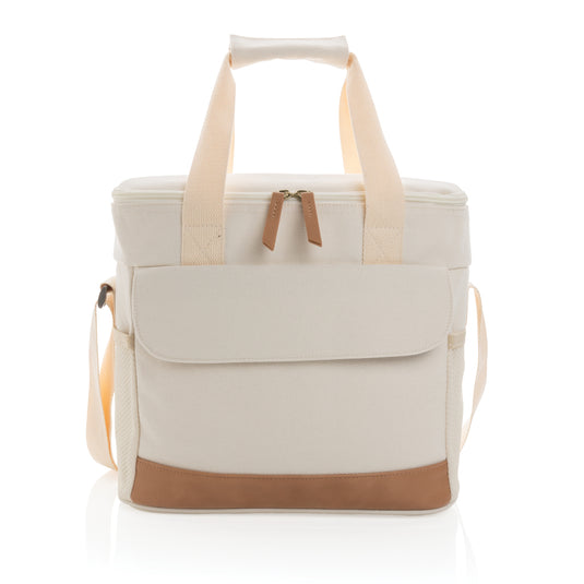 Impact AWARE™ 16 oz. canvas cooler bag by XD Collection, outdoor insulated bag with handles, ideal for picnics and outdoor activities.