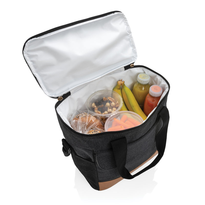 Load image into Gallery viewer, XD Collection Impact AWARE™ 16 oz. outdoor canvas cooler bag with insulated interior and carrying handle, ideal for outdoor activities.
