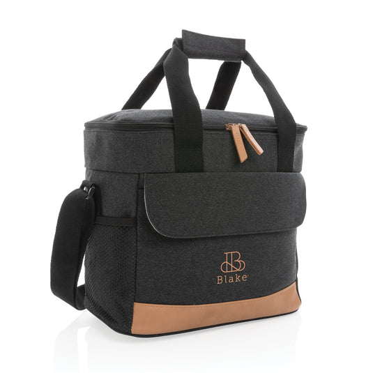 Impact AWARE™ 16 oz. canvas cooler bag from XD Collection, outdoor style with insulated interior and adjustable shoulder strap.