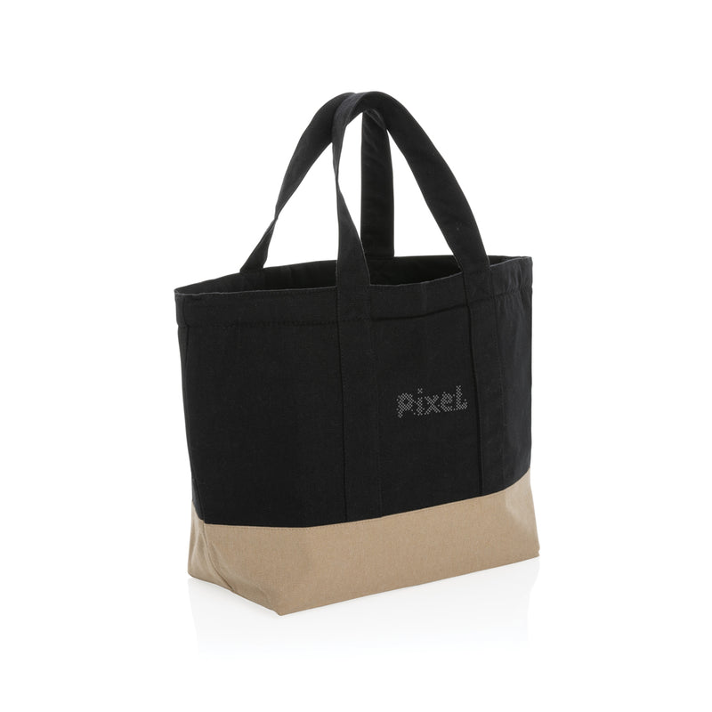 Load image into Gallery viewer, Impact Aware™ 285 gsm undyed canvas cooler bag from XD Collection, outdoor use, showing durable, natural fabric with sturdy handles.
