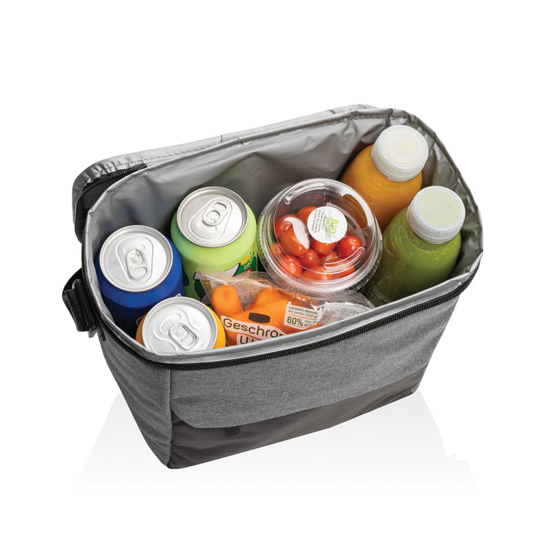 Load image into Gallery viewer, Outdoor Kazu AWARE™ RPET cooler bag by XD Collection showing insulated main compartment and adjustable shoulder strap.
