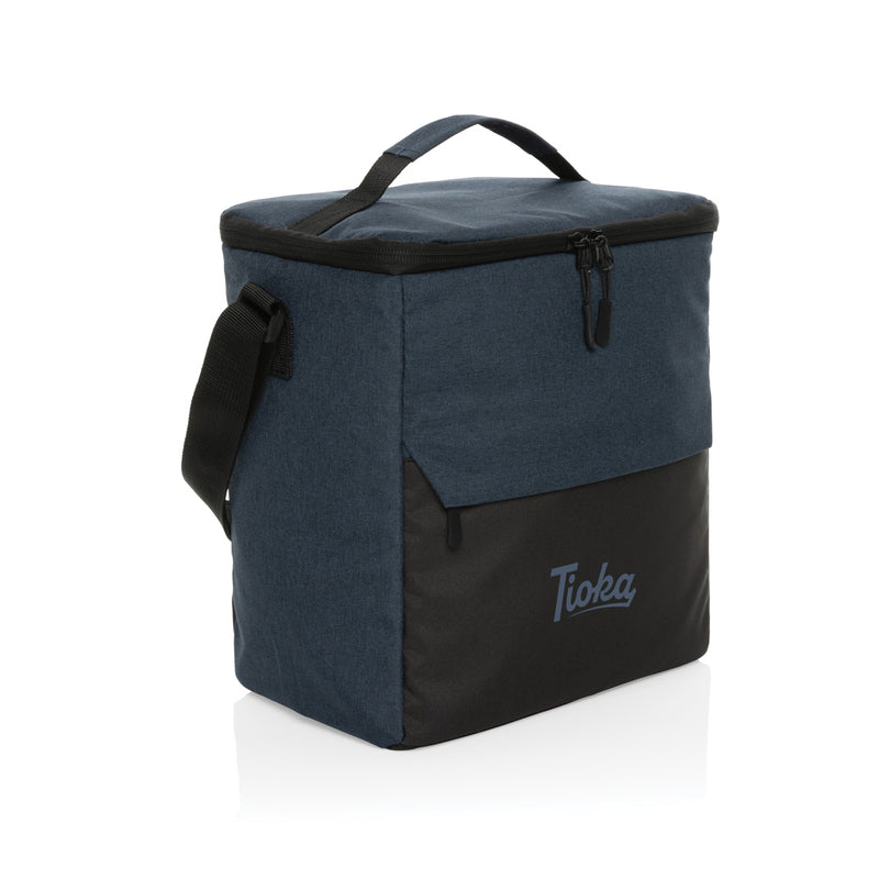 Load image into Gallery viewer, Outdoor Kazu AWARE™ RPET cooler bag by XD Collection with insulated interior and adjustable shoulder strap for easy carrying.
