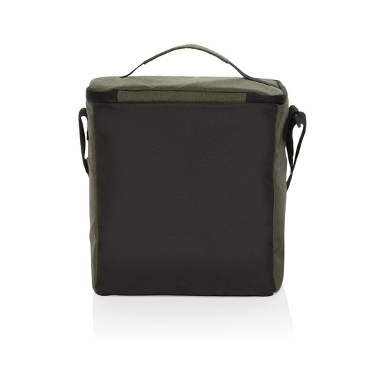 XD Collection Kazu AWARE™ RPET outdoor cooler bag with insulated interior and adjustable shoulder strap for portable outdoor use.