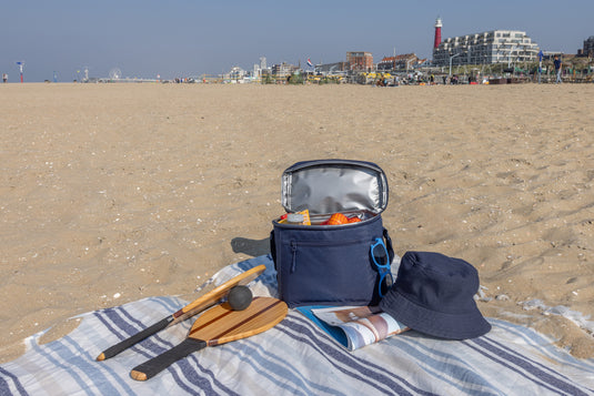 Sonny Aware™ RPET cooler bag by XD Collection, outdoor eco-friendly insulated bag with teal and gray design.