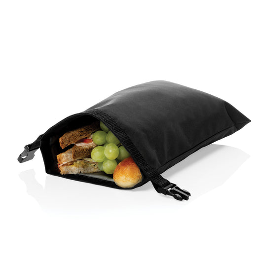 XD Collection AWARE™ RPET foldable lunch bag for outdoor use, 30x20cm, with snack strap, in vibrant design.