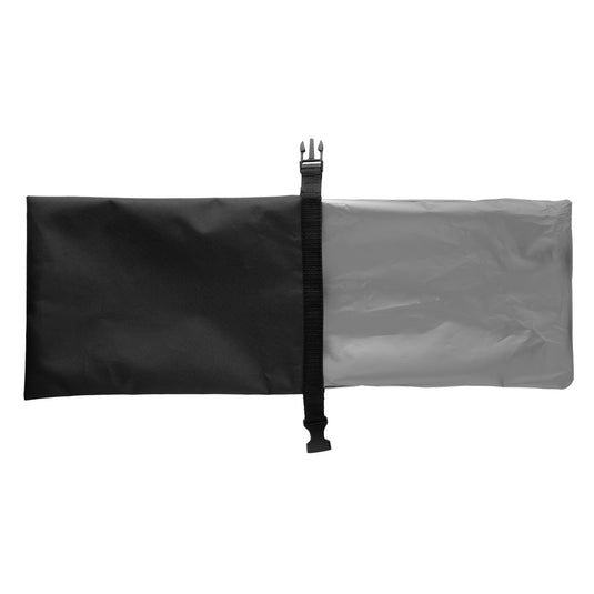 XD Collection AWARE™ RPET foldable outdoor lunch bag, 30x20cm, with snack strap, made from recycled materials, showing the bag folded open.