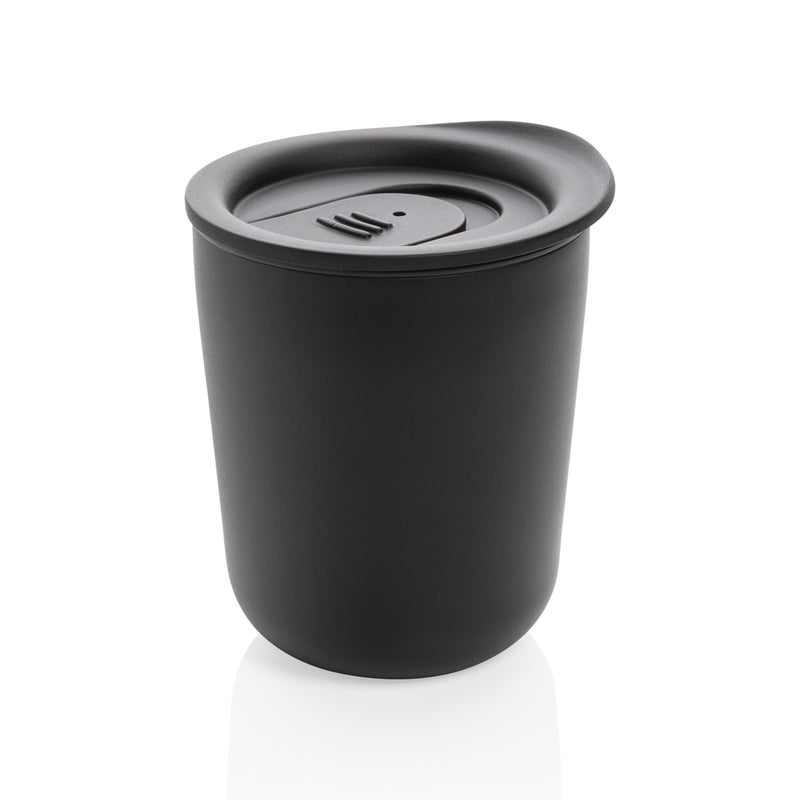 Load image into Gallery viewer, Simplistic antimicrobial coffee tumbler from XD Collection, stainless steel drinkware with a sleek design and lid for hot beverages.
