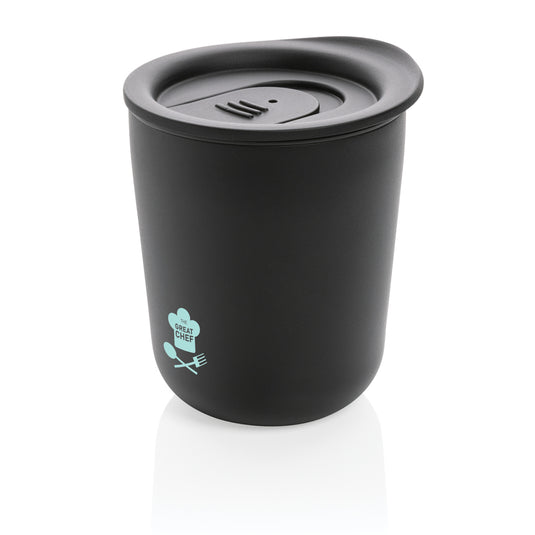 Simplistic antimicrobial coffee tumbler from XD Collection, sleek drinkware with a modern design, ideal for hot and cold beverages.